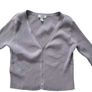 H&M Lilac Ribbed Long Sleeve Cardigan